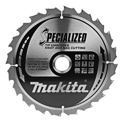 MAKITA B-33071 pilový kotouč 235x30mm HM 20z SPECIALIZED na dřevo se zapuš. zuby