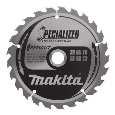 MAKITA B-62985 Efficut kotouč pilový 165x20x1,4mm 25z (old B-62979)