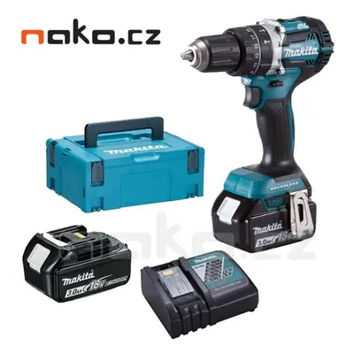 MAKITA DHP484RFJ bezuhlíková aku příklepová vrtačka 18V 2x 3,0Ah systainer