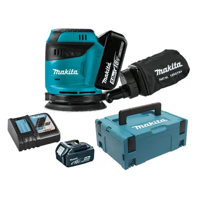 MAKITA DBO180RTJ aku excentrická bruska 125mm 18V LXT LiIon 2x5Ah