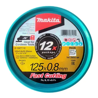 MAKITA E-10877-12 sada kotoučů 125x0,8mm 12 ks INOX