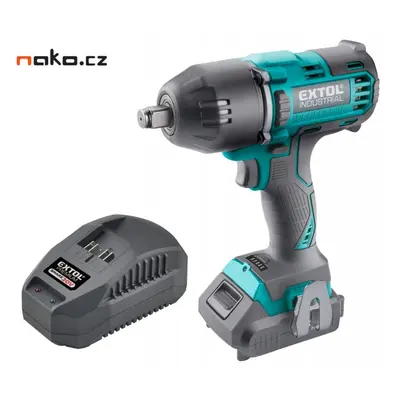 EXTOL INDUSTRIAL 8791812 aku rázový utahovák 1/2“ SHARE20V, 400Nm, BRUSHLESS, LiIon 2Ah