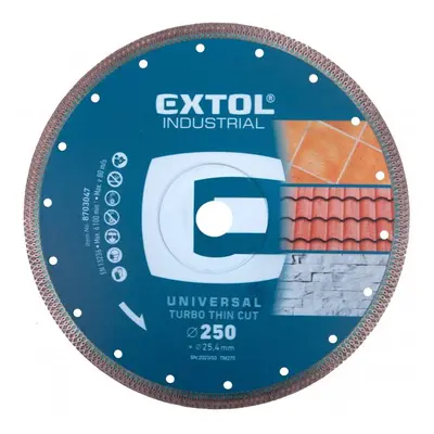 EXTOL INDUSTRIAL 8703047 kotouč diamantový turbo Thin Cut suchý i mokrý řez 250x25,4x2mm