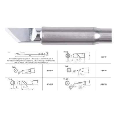 EXTOL INDUSTRIAL 8794511F hrot pájecí T9-KL - 4,7x1,5x11mm