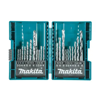 MAKITA B-44884 sada vrtáků do kovu, zdiva a dřeva s válcovou stopkou 21dílů