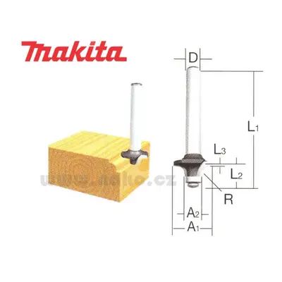 MAKITA D-09422 fréza na zaoblené hrany R3, stopka 6mm