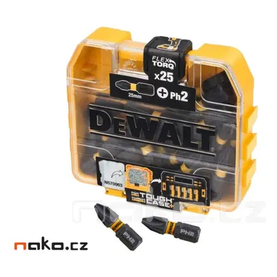 DeWALT DT70555T torzní rázové bity Ph2x25mm 25ks FLEXTORQ baleno v TOUGHcase+