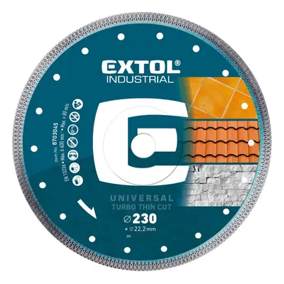 EXTOL INDUSTRIAL 8703045 kotouč diamantový 230x22,2mm řezný Turbo Thin Cut