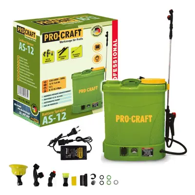 PROCRAFT AS-12 aku zádový zahradní postřikovač LiIon 12V 8Ah 12 lit.