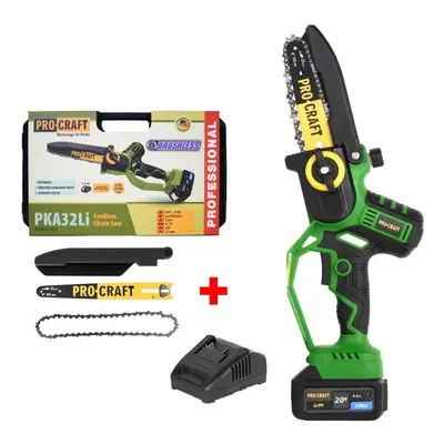 PROCRAFT PKA32Li jednoruční aku řetězová pila 15+20cm LiIon 20V 1x 4Ah v kufru