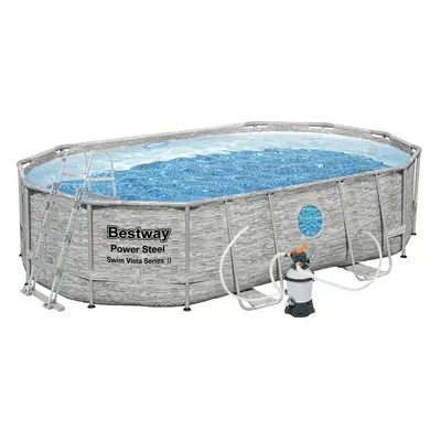 Bestway Bazén Power Steel Stacked Stone Swim Vista 4,88 x 3,05 x 1,07 m - 56946