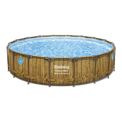 Bestway Bazén Power Steel Wood Swim Vista 5,49 x 1,22 m - 16977