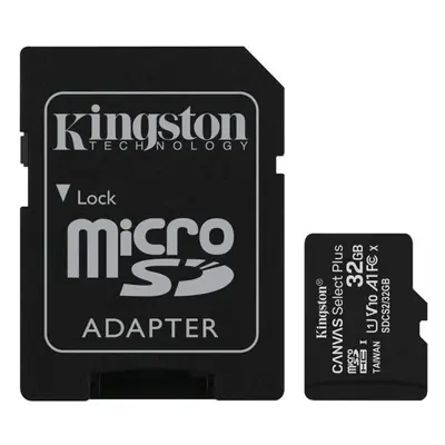 Kingston Paměťová karta microSDHC 32GB UHS-I U1 SDCS/32GB Canvas Select Plus