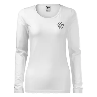 Triko dámské SLIM 139 - XS-XXL - bílá / černý potisk veterina sito