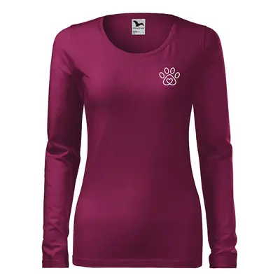 Triko dámské SLIM 139 - XS-XXL - fuchsiová / bílý potisk veterina sito