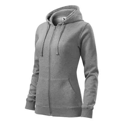 Mikina dámská Trendy Zipper 411 - XS-XXL - tmavě šedý melír