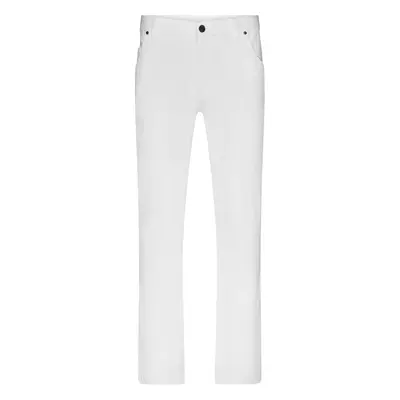 Pánské kalhoty JN3002 - Mens 5-Pocket-Stretch-Pants - bílé