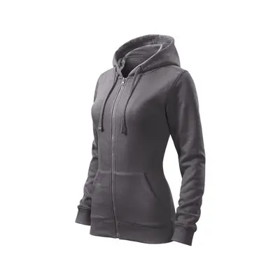 Mikina dámská Trendy Zipper 411 - XS-XXL - ocelově šedá