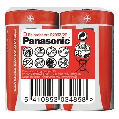 Velký monočlánek Zinc - 2x D - Panasonic