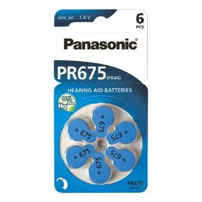 Baterie pro audioprotetiku - 6x PR-675HB6 - Panasonic