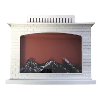 Moderní krb s LED imitací plamene - 25 x 21 cm - bílý