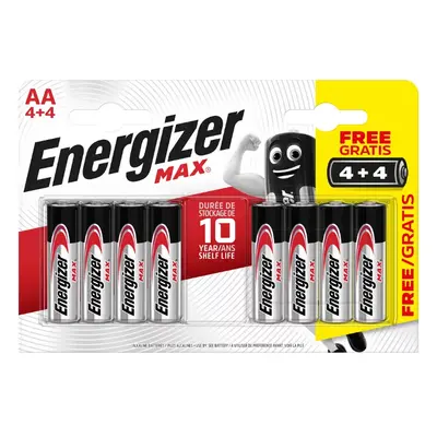 Tužkové baterie MAX - 8x AA - 4+4 zdarma - Energizer