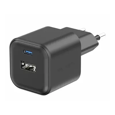 Rychlonabíječka USB-C a USB-A - 18 W - černá - SWISSTEN