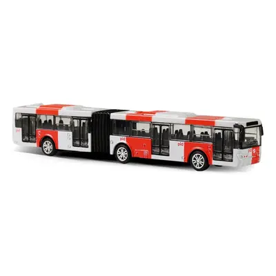 RAPPA Kovový kloubový autobus DPP - PID Praha červený, 18 cm