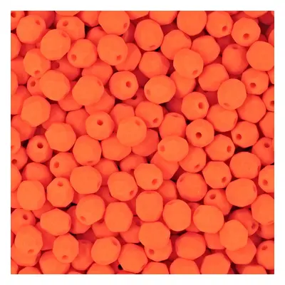 Manumi české broušené korálky 4mm Neon Orange - 225 ks