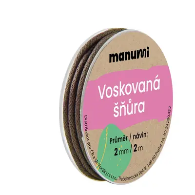 Manumi Voskovaná šňůra 2mm/2m hnědá - 1 ks