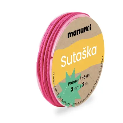 Manumi Sutaška 3mm/2m fuchsie - 1 ks