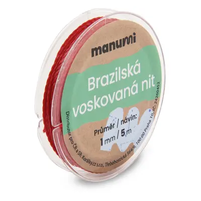 Manumi Brazilská voskovaná nit 1mm/5m tmavě červená - 1 ks