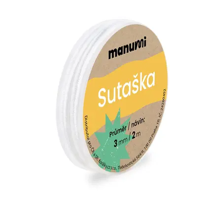 Manumi Sutaška 3mm/2m bílá - 5 ks