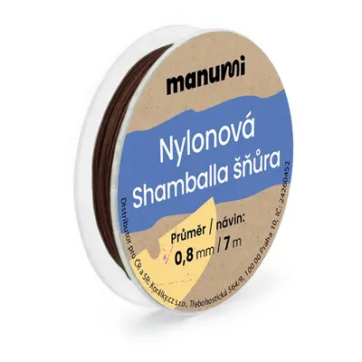 Manumi Nylonová šňůrka na Shamballa náramky 0,8mm/7m hnědá č.38 - 5 ks