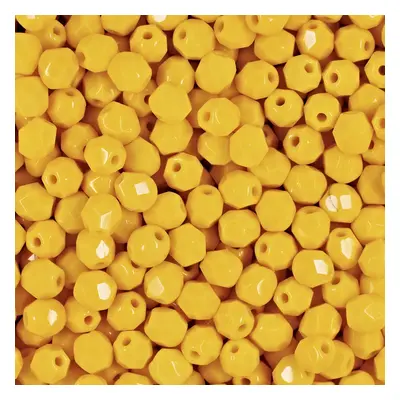 Manumi české broušené korálky 4mm Opaque Yellow - 45 ks