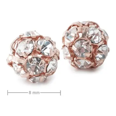 Manumi štrasová kulička 8 mm rose gold Crystal - 10 ks