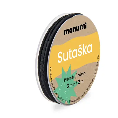 Manumi Sutaška 3mm/2m černá - 1 ks