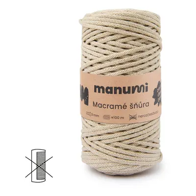 Manumi Macramé šňůra 3mm béžová - 3 ks