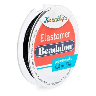 Beadalon elastomer 0,8mm/3m černý - 5 ks