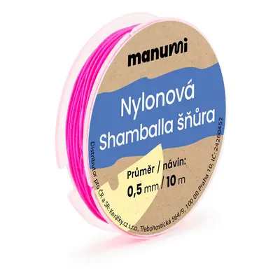 Manumi Nylonová šňůrka na Shamballa náramky 0,5mm/10m neonová růžová č.4 - 5 ks