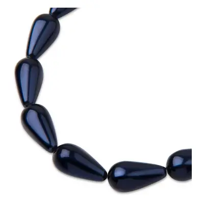 Preciosa perla hruška 15x8mm Pearl Effect Dark Blue - 8 ks