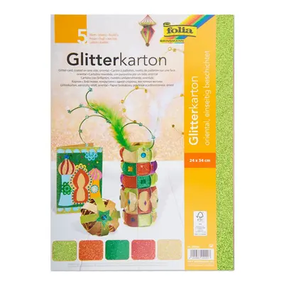 Glitrový karton ORIENTAL 5 listů 300g/m² - 1 balení