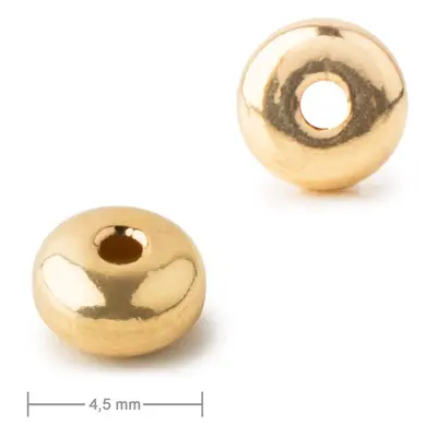 Kovový korálek donut 4,5mm v barvě zlata - 60 ks