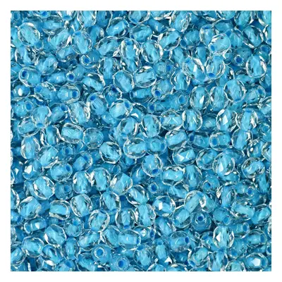 Manumi české broušené korálky 3mm Crystal Aqua Lined - 300 ks