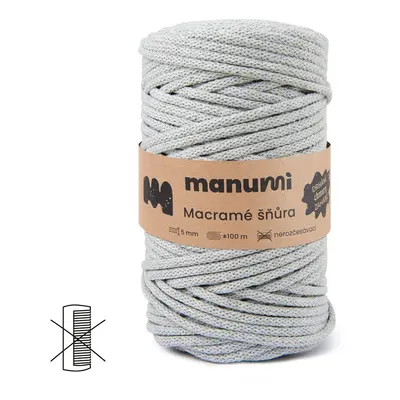 Manumi Macramé šňůra 5mm světle šedá - 3 ks