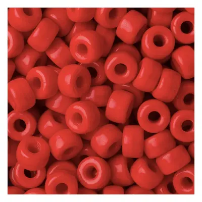 Skleněné korálky se širokým průtahem 6mm Coral Red Opaque - 30 ks