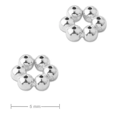 Stříbrný distanční kroužek 5 x 2 mm - 10 ks