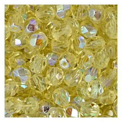 Manumi české broušené korálky 6mm Citrine Yellow AB - 30 ks