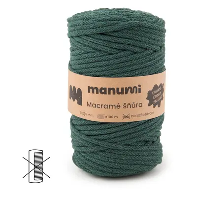 Manumi Macramé šňůra 5mm tmavě zelená - 3 ks