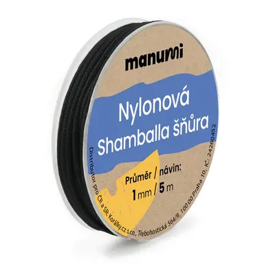 Manumi Nylonová šňůrka na Shamballa náramky 1mm/5m černá č.30 - 5 ks